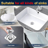 2-in-1 Pop-Up Sink Stopper & Drain Filter - Removable Hair Catcher for Clog-Free Drains